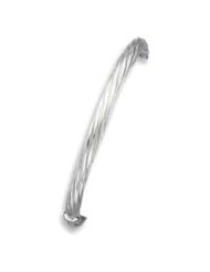 Sterling Silver 5mm Twisted Hinged Bangle