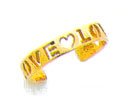 Toe Ring - 14kt Gold Love and Heart