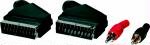 21 pin scart plug to 21 pin scart plug and 2 phono plugs