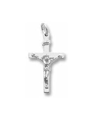Rembrandt Charms, Cross Charm in Solid Sterling Silver or Gold