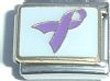 Clearly Charming Purple Ribbon Pancreatic Cancer, Fibromyalgia, Lupus Italian Charm