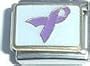 Clearly Charming Purple Ribbon Pancreatic Cancer, Fibromyalgia, Lupus Italian Charm