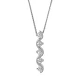 0.46ct Diamond Pendant with Matching 18in Chain in 14K White Gold: 0.875in-long 0.125in-wide 3 mm-thick