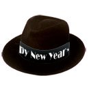Happy New Years Black Velour Fedora
