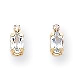 14k Diamond & Aquamarine Birthstone Earrings XBE182