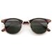 Classic Half Frame Vintage Retro Classic Sunglasses Horned Rim (Demi/Smoke, 52)