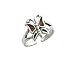 Toe Ring - Sterling Silver Antiqued Red Enameled Butterfly Toe Ring