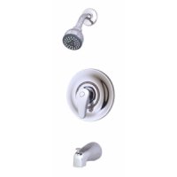 Symmons Allura Pressure balancing mixing valve with lever handle, single mode shower head and diverter tub spout 76-2