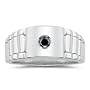 0.16 Ct Black Diamond Mens Rolex Ring in Silver-4.0