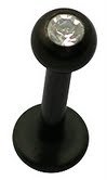 Micro labret acier Blackline avec boule - piercing lobe - piercing levre - piercing cartilage - piercing lèvre et/ou piercing madonna