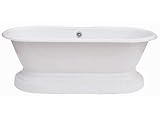 Cast Iron Pedestal Tub - 67-inch Double Ended Style with No Faucet Drillings - Elizabethan Classics