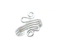 Toe Ring - Sterling Silver Polished Scroll Toe Ring