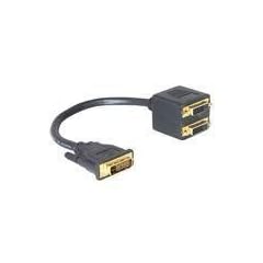 DELOCK Adapter DVI25 Stecker zu 2x DVI25 Buchse