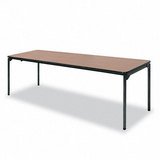 Samson series premium commercial table, 96 x 30, neut. wood grain w/steel legs