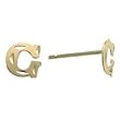 14K Yellow Gold Initial G Stud Earrings