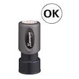 (Price/EA)Round OK Ink Stamp, 5/8, Blue Ink