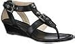 Coach Viktoria Veg Leather Wedge 1.5" Heel Sandals Shoes 10 Black
