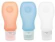 Travel Inspira Silicone Toiletry Travel Bottles Carry on Containers Set BPA Free for Cosmetics 3 Oz / 89 Ml (3oz, Clear/blue/orange)