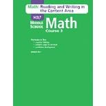 Holt Middle School Math: Course 3 - Reading and Writing in the Content Area with Answer... by  Holt Rinehart Winston