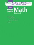 Holt Middle School Math: Course 3 - Reading and Writing in the Content Area with Answer Key