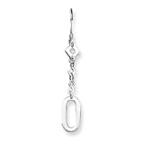 Sterling Silver Oval Drop Earrings