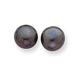 14k 10-11mm Black Button Pearl Stud Earrings - X100BB