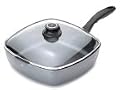 Swiss Diamond Cast-Aluminum Nonstick 11-by-11-Inch Square Saute Pan with Lid