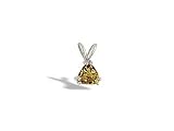 14K White Gold Genuine Trillion Smoky Quartz Pendant