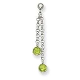 14k White Gold Peridot Dangle Earrings