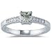 0.08 Ct Diamond & 0.38 Ct Green Amethyst Ring in 18K White Gold
