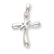 Sterling Silver Freeform Cross with Dove Pendant with 20 Inch Sterling Silver Chain