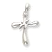 Sterling Silver Freeform Cross with Dove Pendant with 20 Inch Sterling Silver Chain