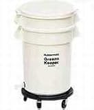 Rubbermaid 2636 GreensKeeper Container, with Lid and Dolly - White