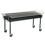Gold Medal 8099 - Big Wes Charcoal Grill - 24 in x 60 in - Three Position - Casters