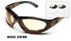 BSG-Demi Frame copper lens combines Fashion and Function includes 2/extra Lt.Rust,Clear 2.0mm lens 100% UV,removeable Gasket, Arms, Strap, Cleaning cloth, case.