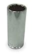 Westward 1EZV7 Socket, 1/4 In Dr, 12 Point, 8mm, 2 In L