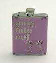 Modern Style "Girls Night Out" Leather Violet Colored 6oz Flask-Great Bridal Shower Gift!