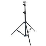 Savage 10' 3-Section Heavy Duty Air-Cushioned Light Stand, 3 Section with 2 Risers, Black.