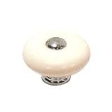 Buy 1 3 8 White Ceramic Knob with Chrome by Mintcraft