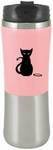 Pink Kitty Cat Travel Tumbler Mug with Stainless Steel Inside Liner Pink Kitty Cat Travel Tumbler Mug with Stainless Steel Inside Liner