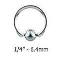 316L Surgical Steel Nose Ring Hoop 1/4" 6.4mm 22G FREE Nose Ring Backing