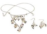 Earring & Necklace Sets Sterling Silver & Garnet Gemstones