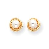 14k Medium Cultured Pearl Love Knot Earrings