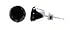 Sterling Silver 3 MM Round Black Cubic Zirconia Stud Post Friction Back Earrings