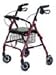 Deluxe Rollator w/dual brakes, Ultra-Lite w/four-wheels- Hi- Tech Aluminum with Basket and Padded Seat 300LB CAPACITY