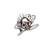 Toe Ring - Sterling Silver Antiqued Swarovski Crystal Skull Toe Ring