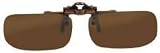 Polarized Clip on Flip up Plastic Sunglasses, True Rectangle, 51mm Wide X 29mm High (113mm Wide), Available in Polarized Brown