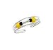Toe Ring - Sterling Silver Yellow & Black Beaded Toe Ring