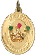 Happy Birthday with Crown on Oval Disc, 14K Gold Charm