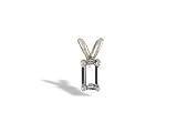 14K White Gold Genuine Emerald-cut White Topaz Pendant